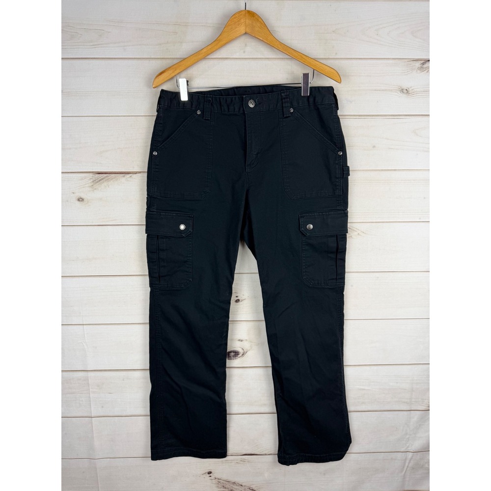 Duluth Trading Co Pants Womens 12x31 Black Curvesetter Cargo Work Cotton Blend